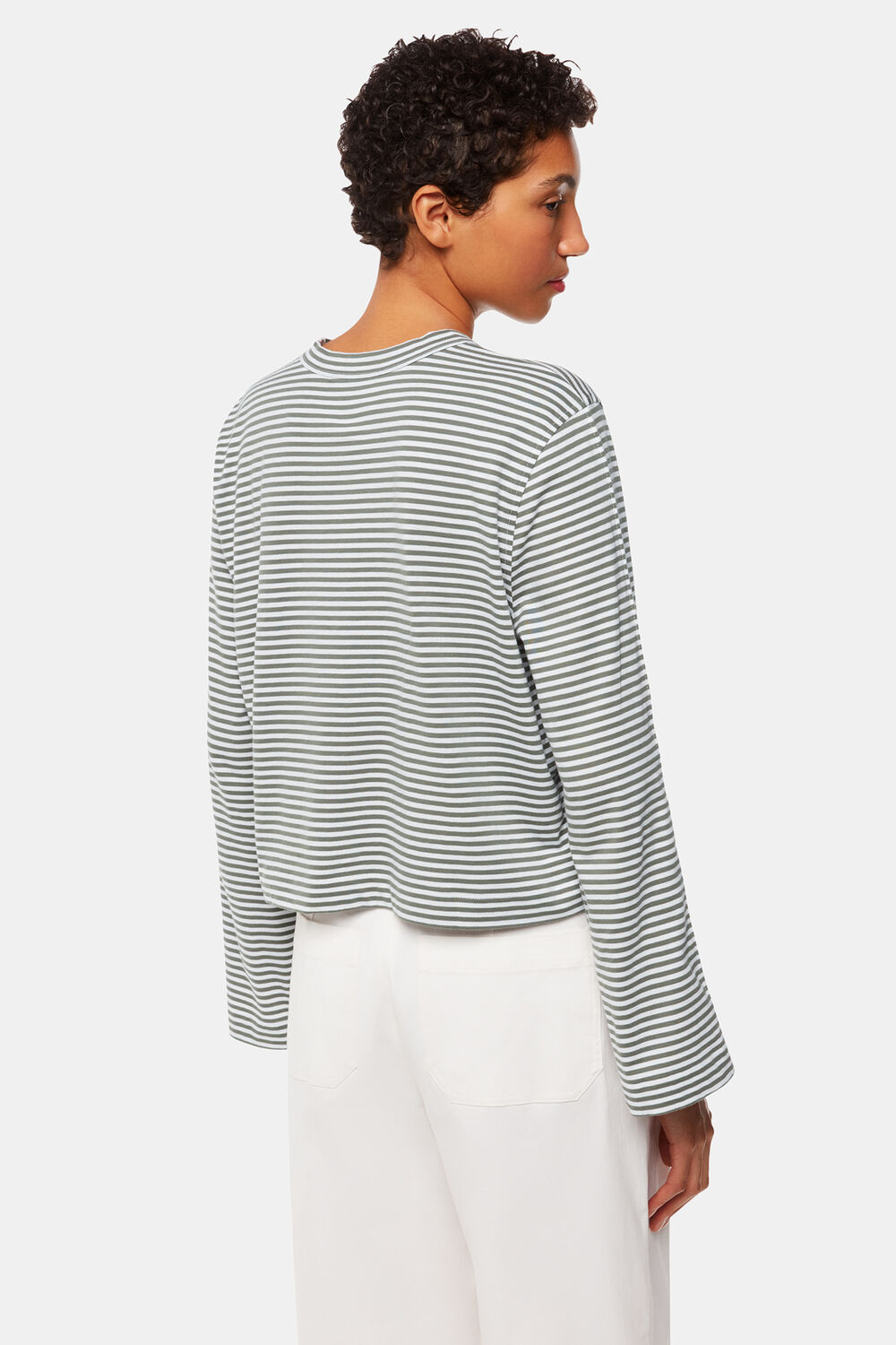 Stripe Crop Long Sleeve Tee